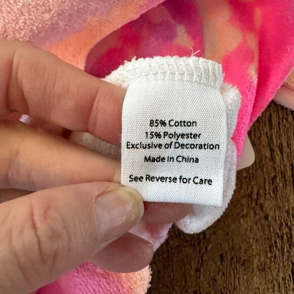 Fabkids pink marble zip up unicorn swim suit cover up jacket loop terry girls 4T - Picture 5 of 7